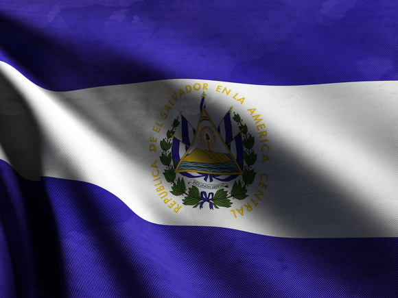 The flag of el salvador is waving in the wind
