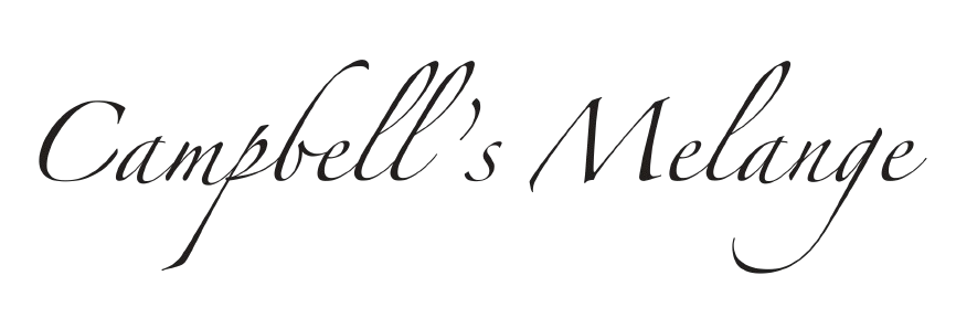 “Campbell’s Melange” in elegant black script on a white background