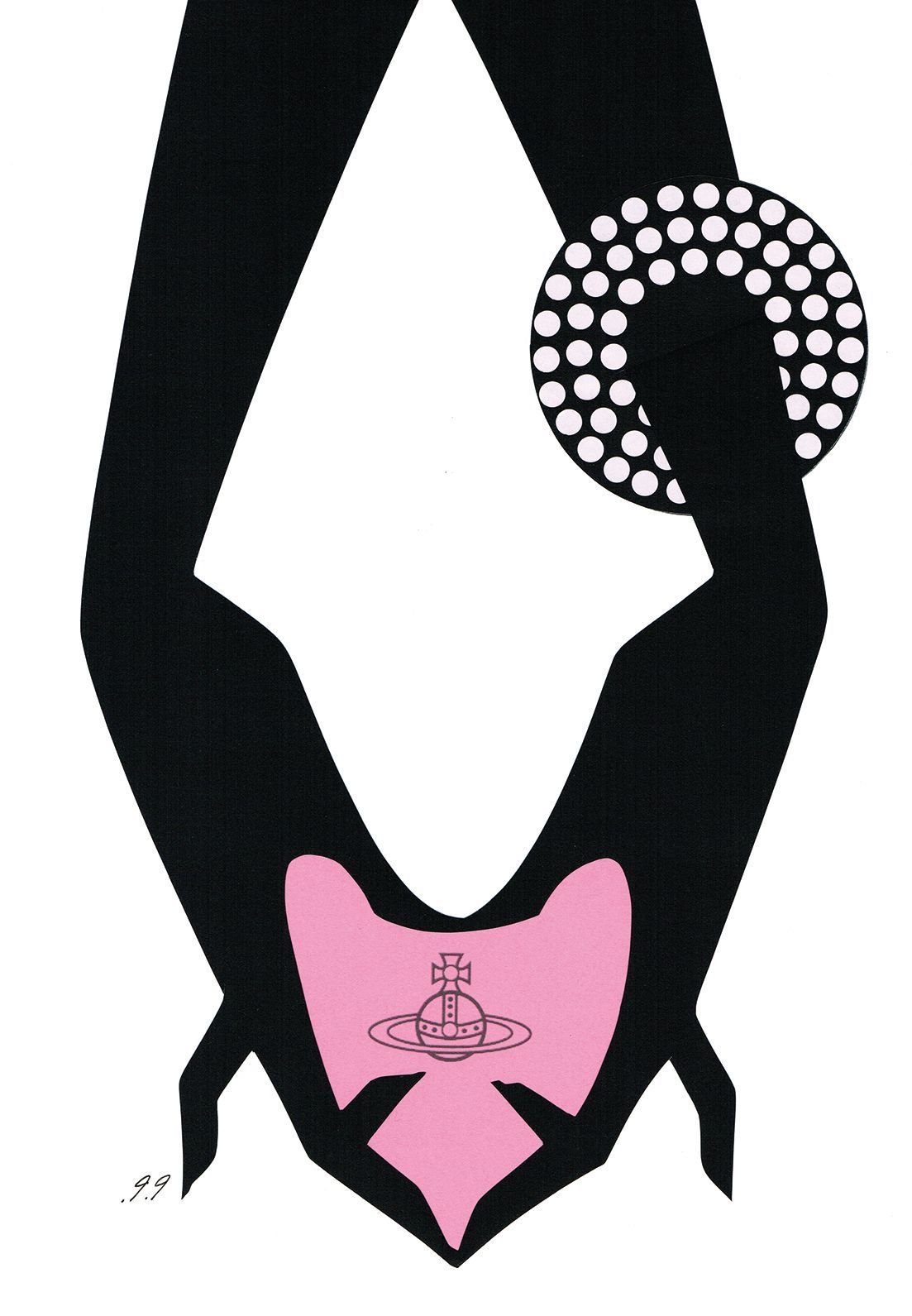 Black hands holding a pink heart with a logo, above a white-dotted circle.