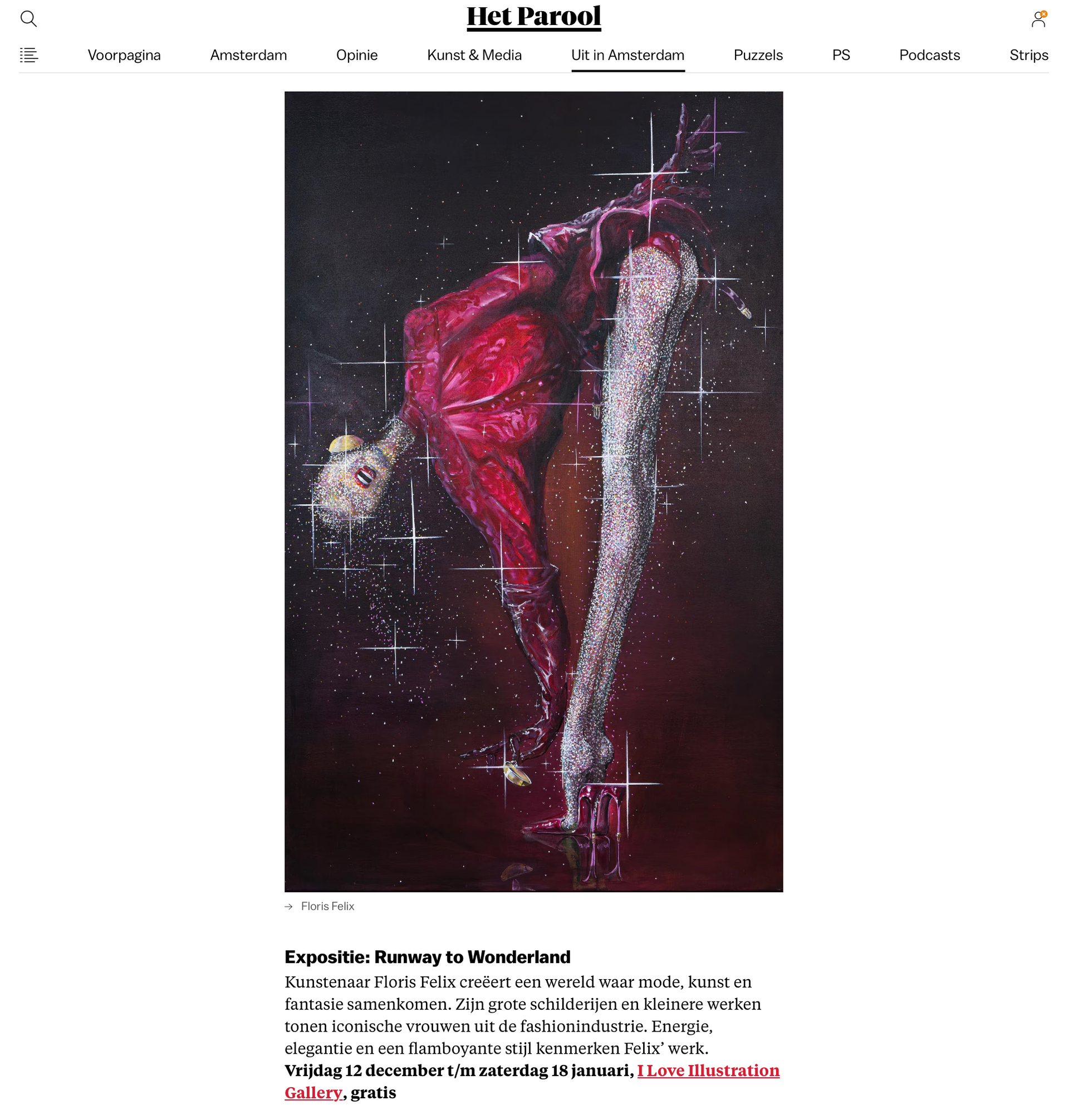 Floris Felix soo expo Runway to Wonderland I Love Illustration Gallery Amsterdam PAROOL