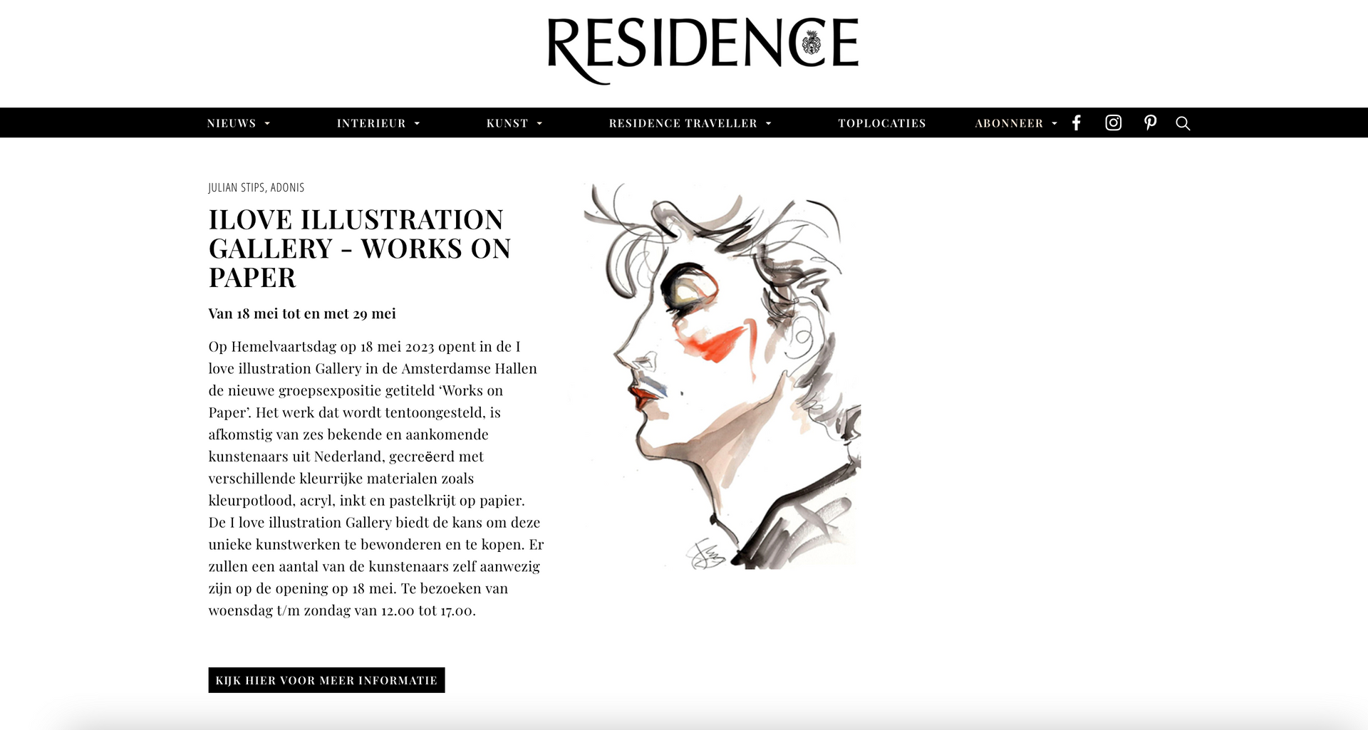 Website with article about illustration Julian Stips