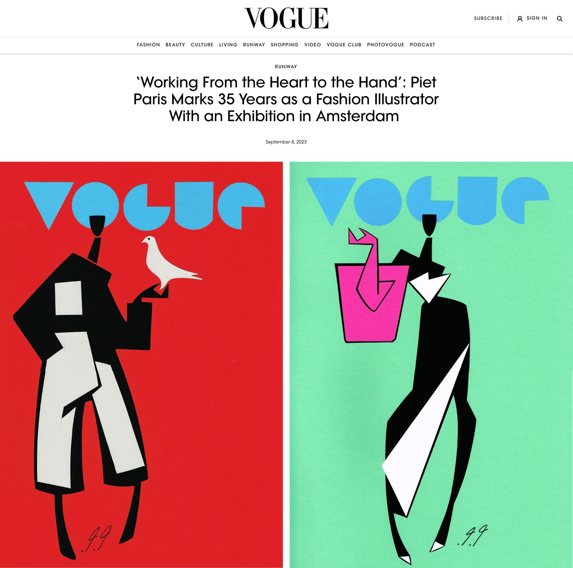 VOGUE Piet Paris expo at I Loe Illustration Gallery