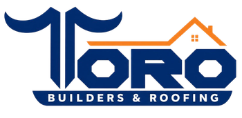 TORO Builders logo in blue and orange with a roofline graphic