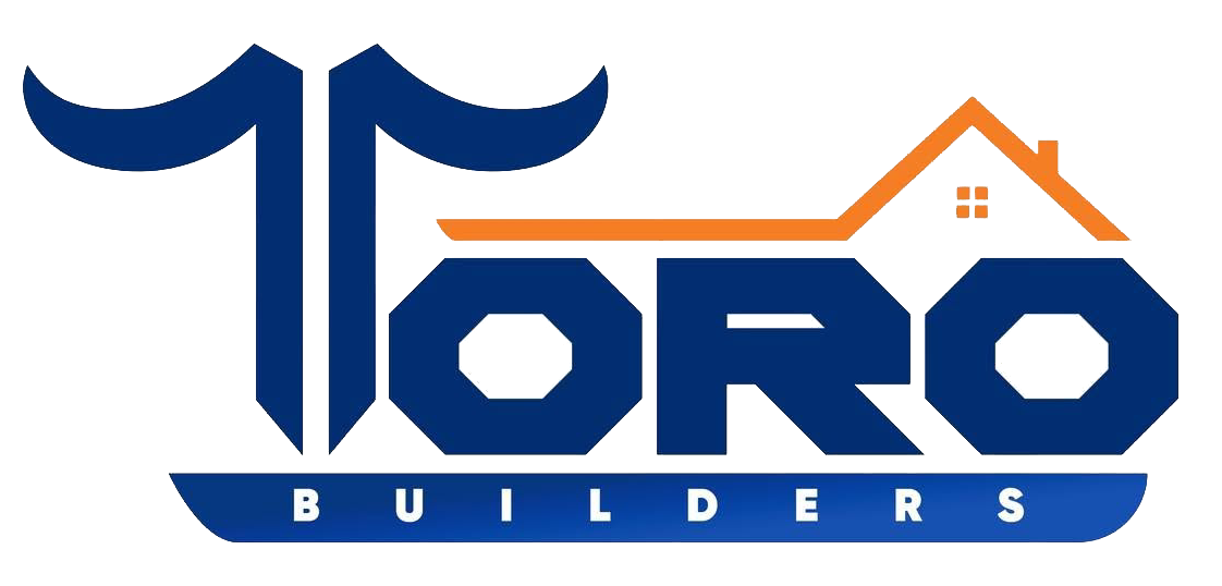 TORO Builders logo in blue and orange with a roofline graphic