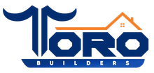 TORO Builders logo in blue and orange with a roofline graphic