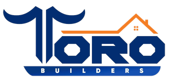 TORO Builders logo in blue and orange with a roofline graphic