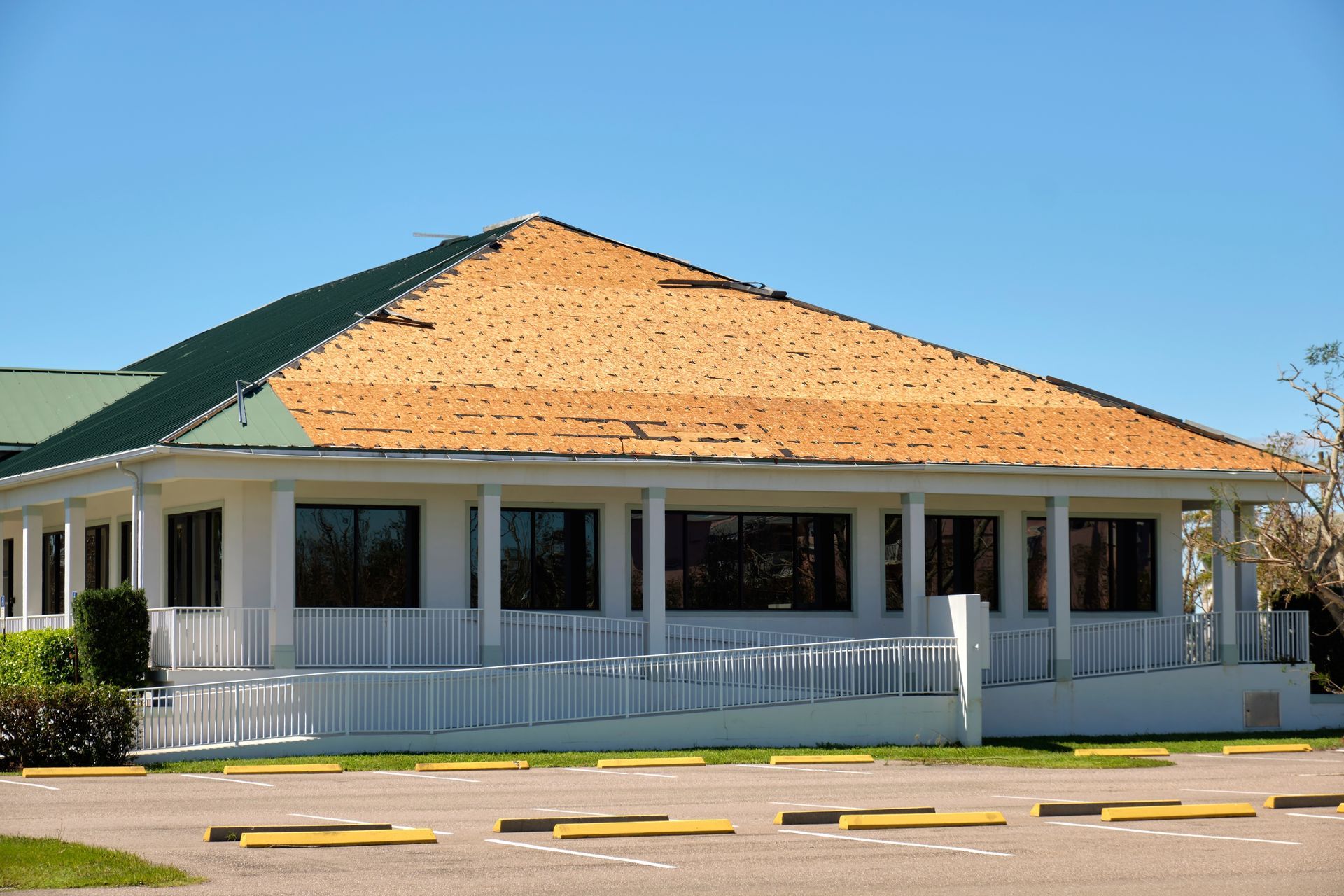 roof damaged by storm