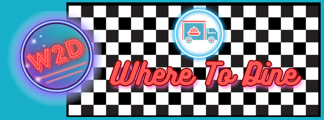 W2D and “Where To Dive” logo on a black-and-white checkerboard background, with blue circular emblems and red text