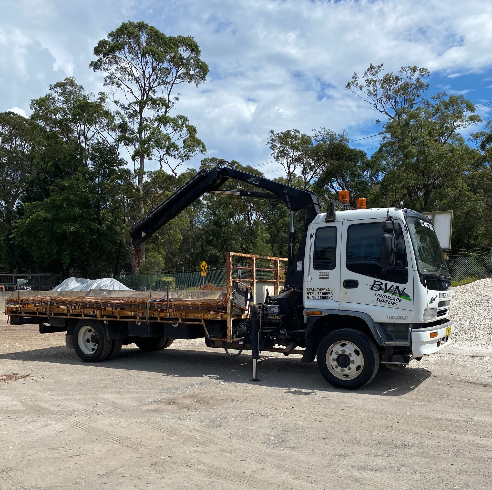 Crane Steel Truck — BVN Landscape and Concrete Supplies in St Georges Basin, NSW