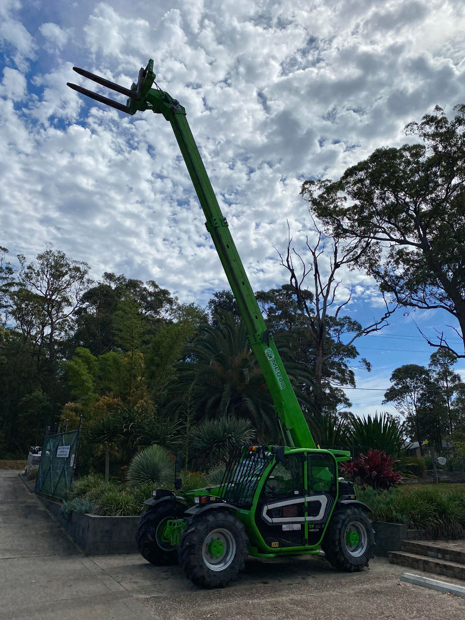 Green Telehandler — BVN Landscape and Concrete Supplies in St Georges Basin, NSW