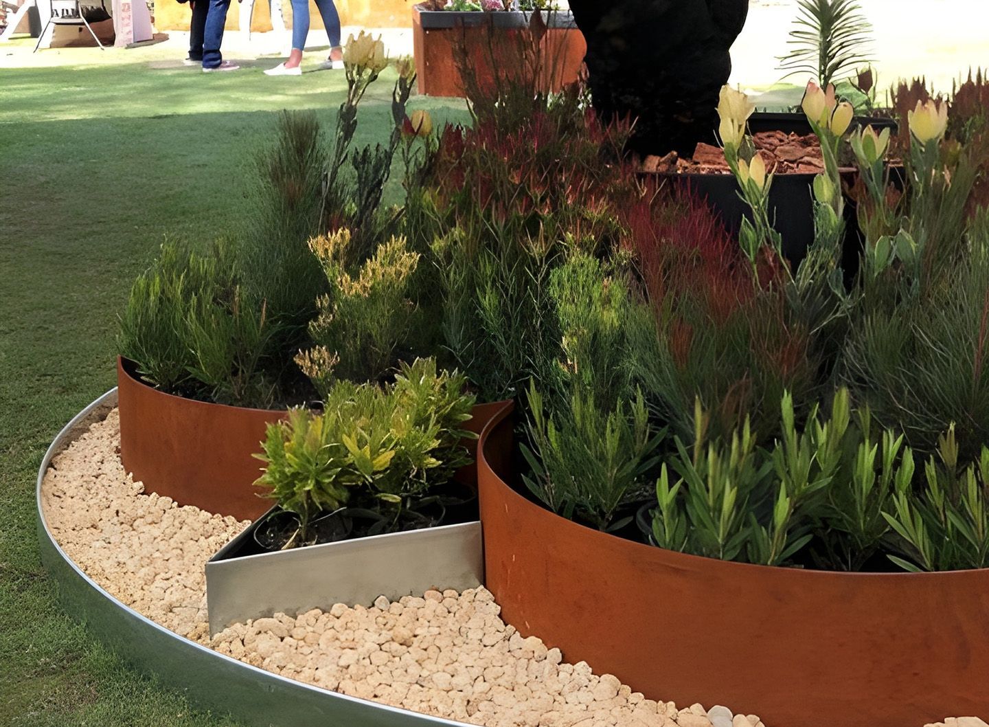 Metal Garden Edging Planters Display Using Landscape Supplies In Nowra