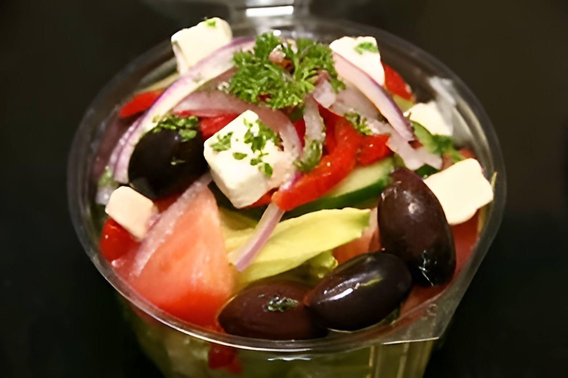 A Close Up Of A Salad In A Plastic Container On A Table — Noosaville Fish Market In Tewantin, QLD