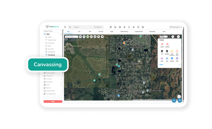 Pest canvassing software