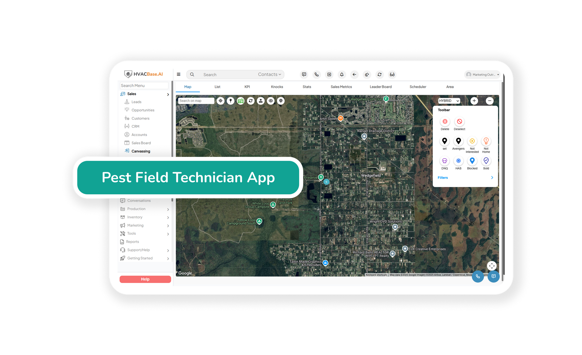 Roofing CRM Software Dashboard