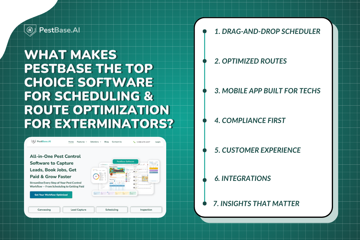 What makes PestBase the top choice software for Scheduling & Route Optimization for Exterminators?
