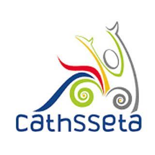A logo for cathsseta with a colorful design