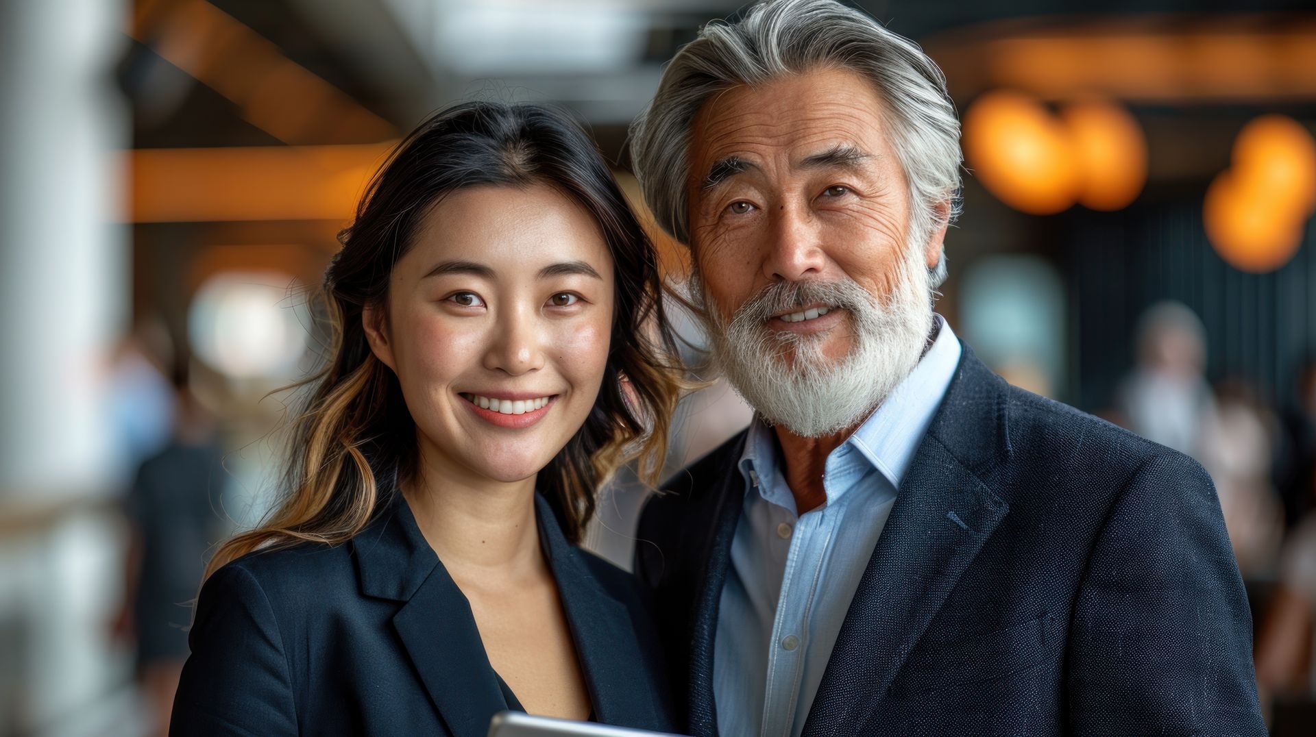 A man and a woman are posing for a picture together.