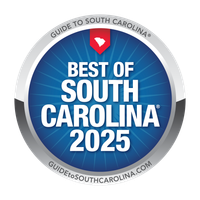 Best of South Carolina 2025 blue circular award badge with Guide to South Carolina branding