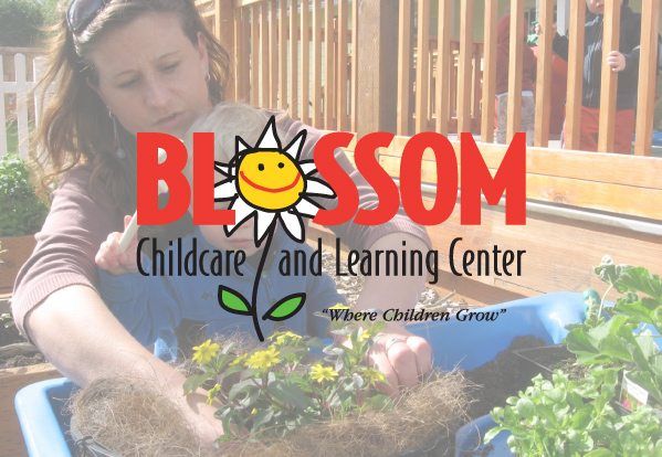 Blossom Childcare logo and photo