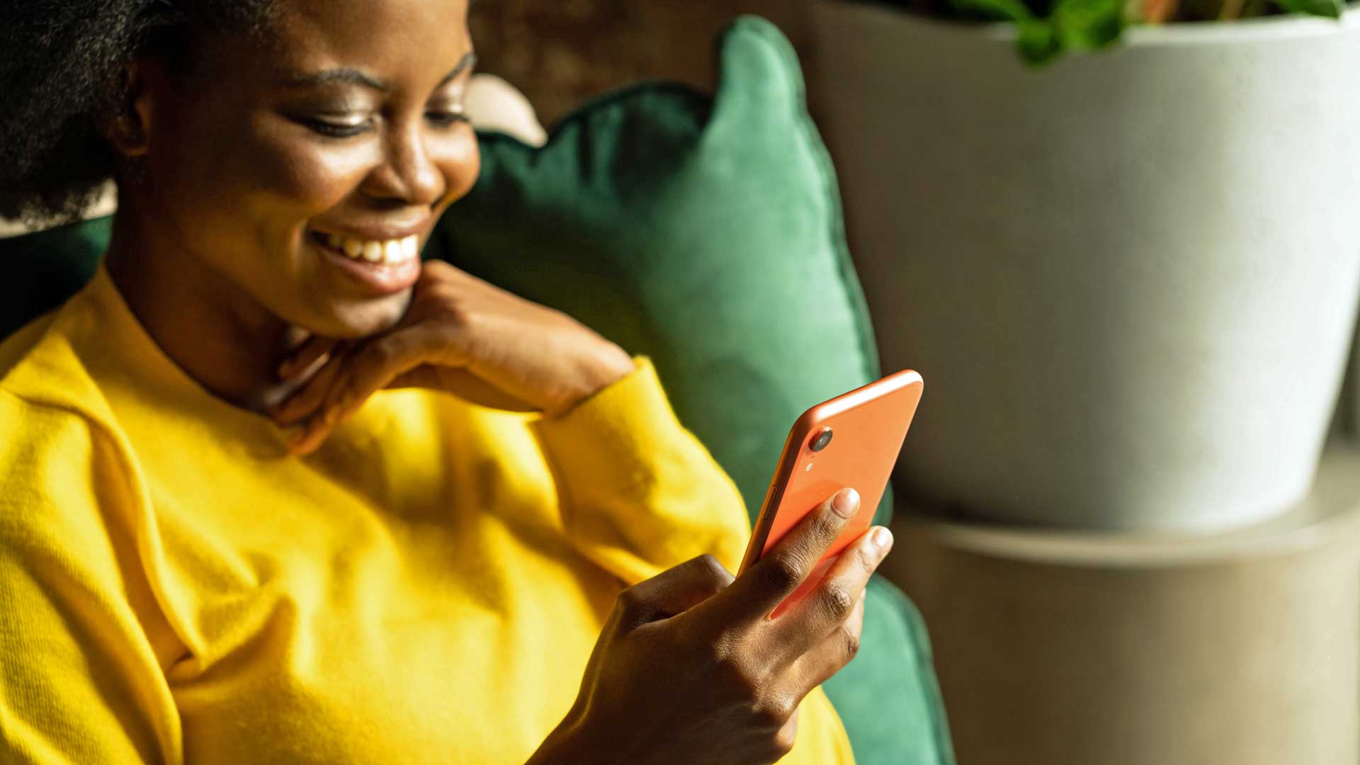 Photo of a woman using her business phone system