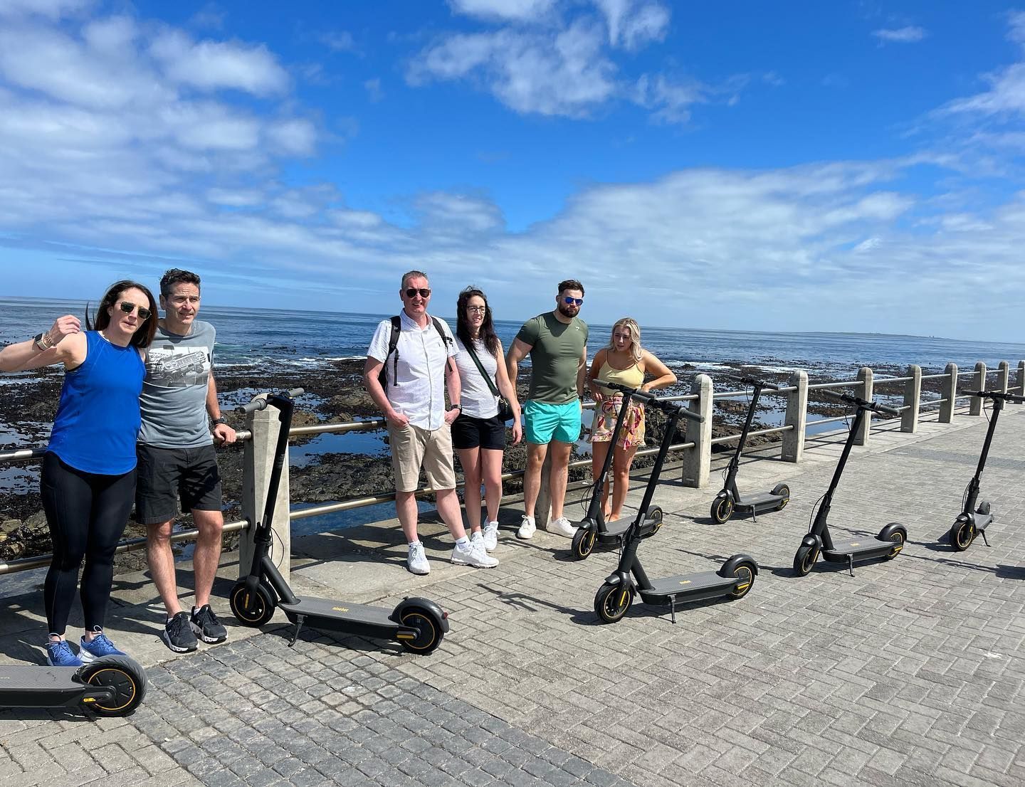 Group enjoying Guided Atlantic E-Scootr ride