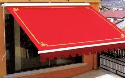 tenda da sole rossa per negozi