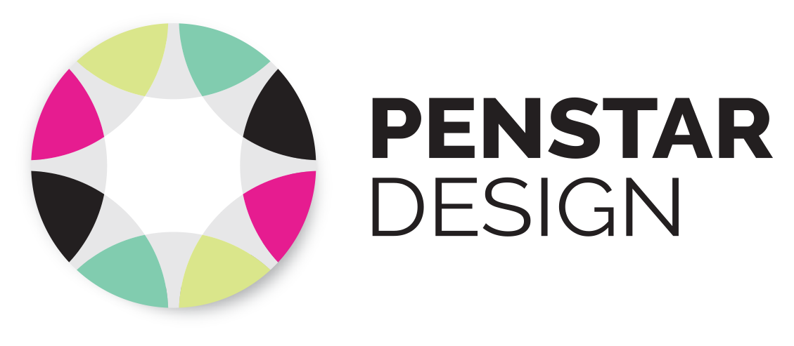 Logo: a colorful circle with “PENSTAR DESIGN” in black text.