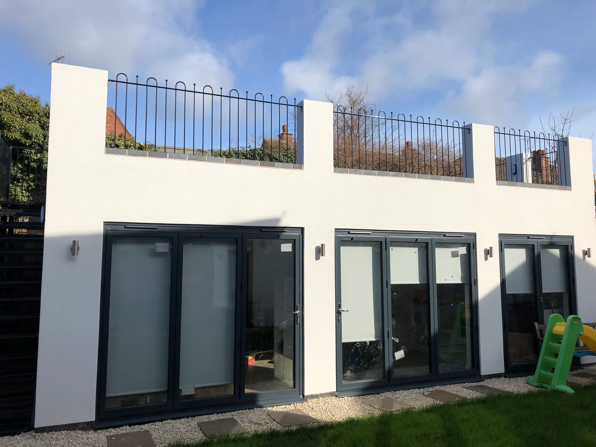 garden flat with sun terrace above