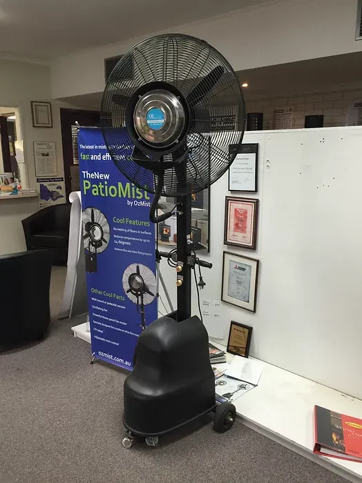 pedestal fan on display at dwr services