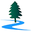Blue tree logo with a green hill and white swoosh underneath