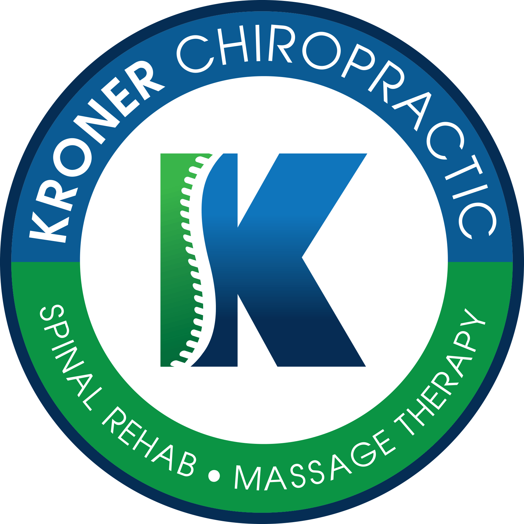 A logo for kroner chiropractic spinal rehab massage therapy