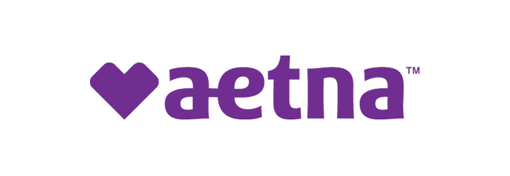 Purple Aetna logo with heart icon and wordmark