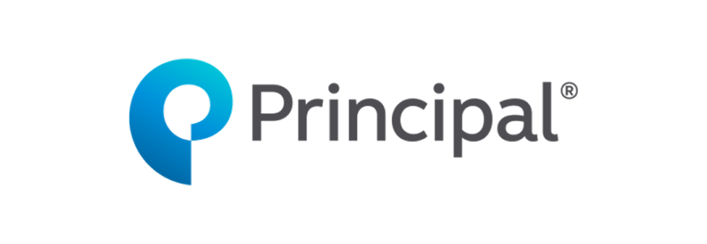 Principal logo with a blue icon and gray wordmark on a white background