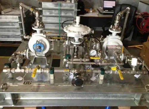 A machine with a lot of pipes and valves on it — Keystone Engineering Sheet Metal Industries in Noosaville, QLD