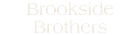 Pale gray “Brookside Brothers” text on a white background
