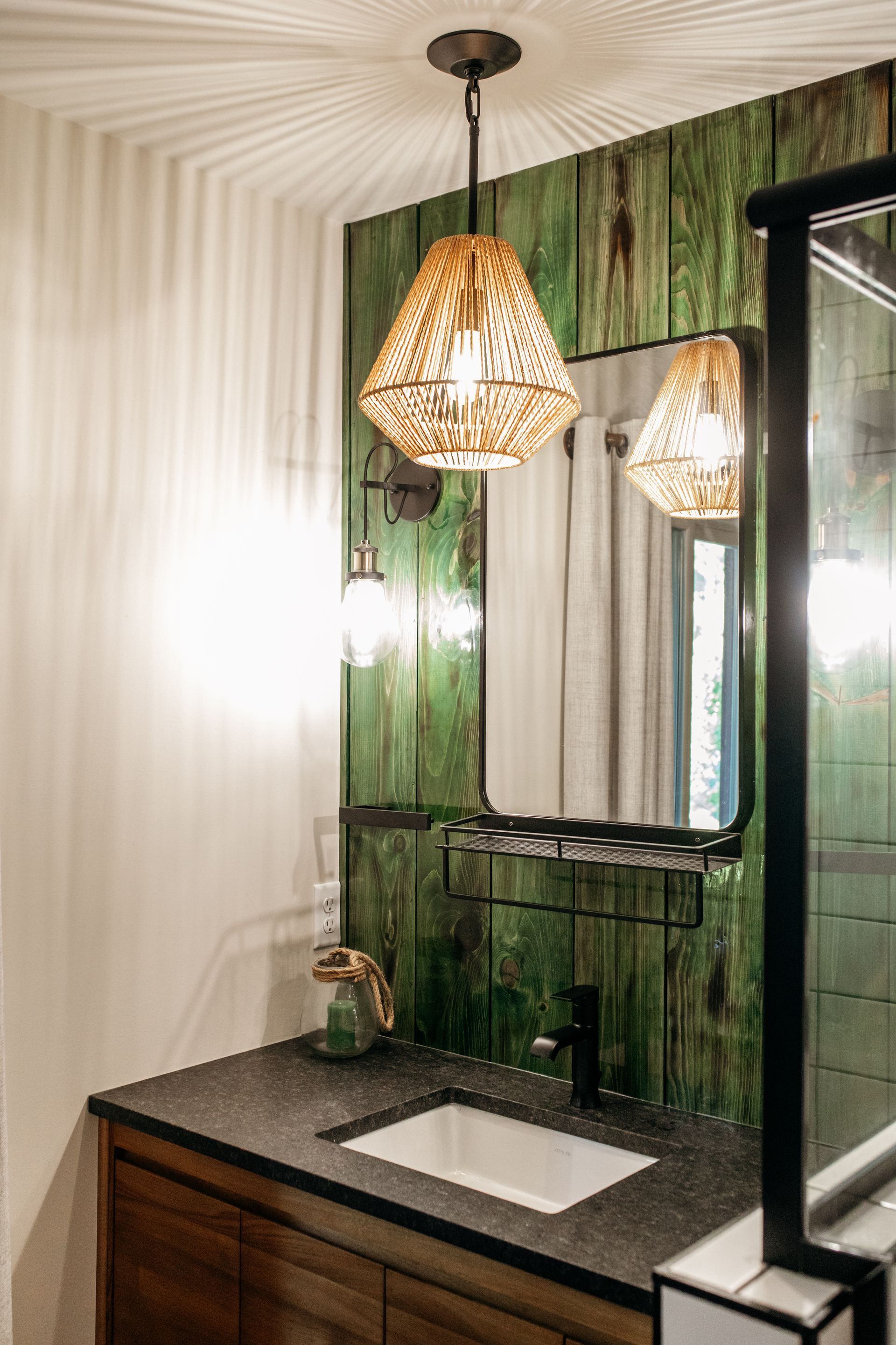 Modern Bath with Tile Shower