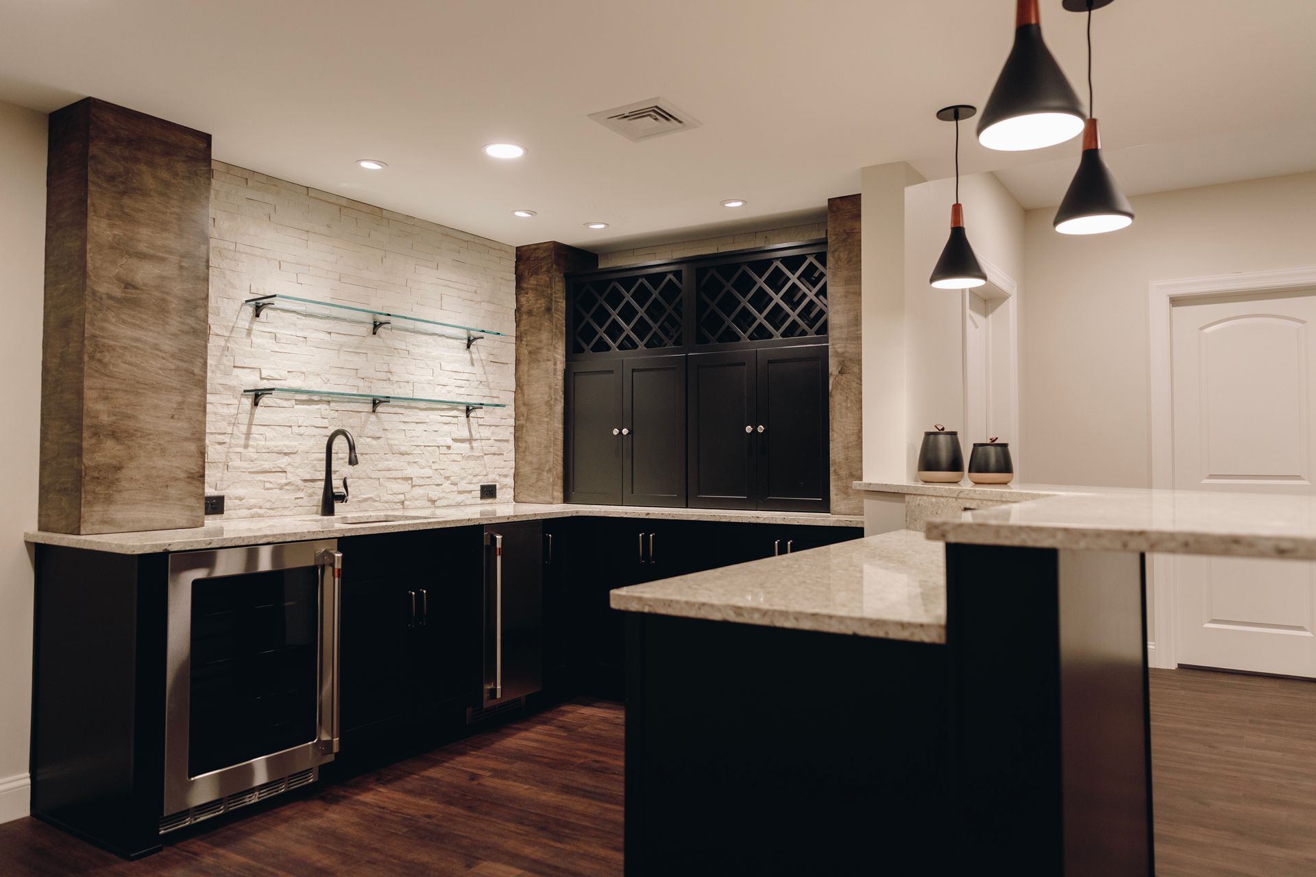 Finished Basement with Bar