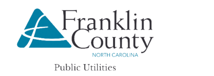 Logo for Franklin County, North Carolina Public Utilities featuring a stylized blue triangle with an abstract white 'f'.