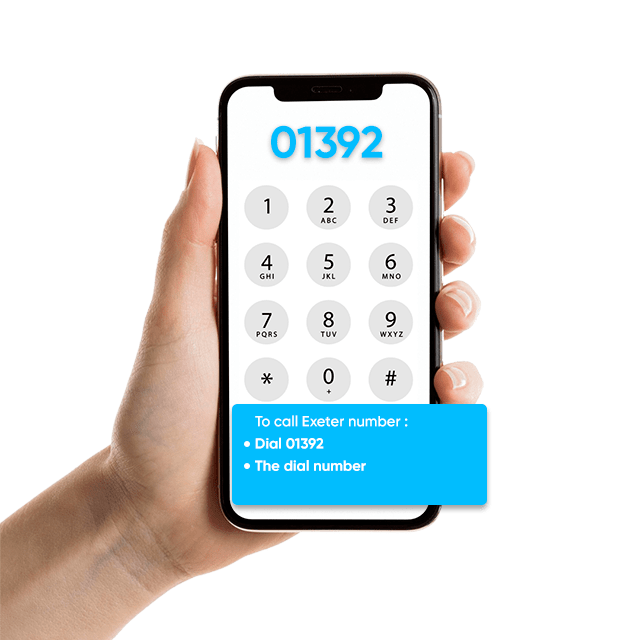 01392 area code - telephone dialing code for Exeter, UK