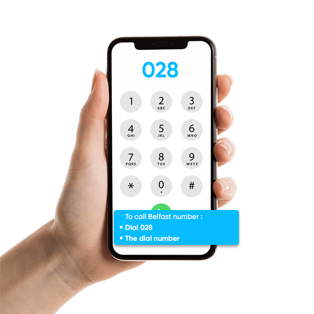 028 area code - telephone dialing code for Belfast, UK