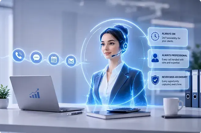 Meet Your AI Accountant Receptionist, Always On, Always Professional Meet Your AI Accountant Receptionist, Always On, Always Professional