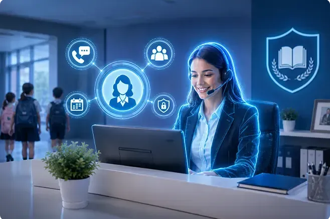 Meet Your AI Care Agency Receptionist- Always On, Always Professional Meet Your AI School Receptionist - Always On, Always Professional