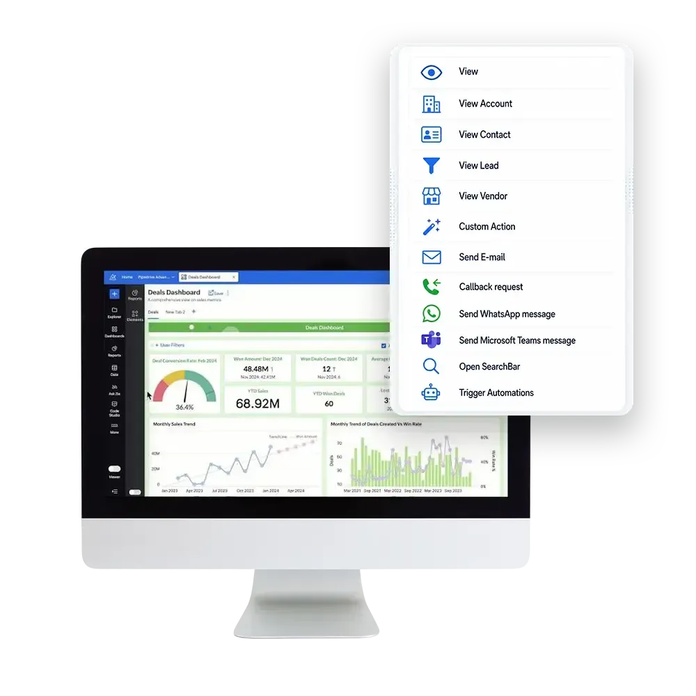 Zoho Bigin Buttons Zoho CRM Buttons