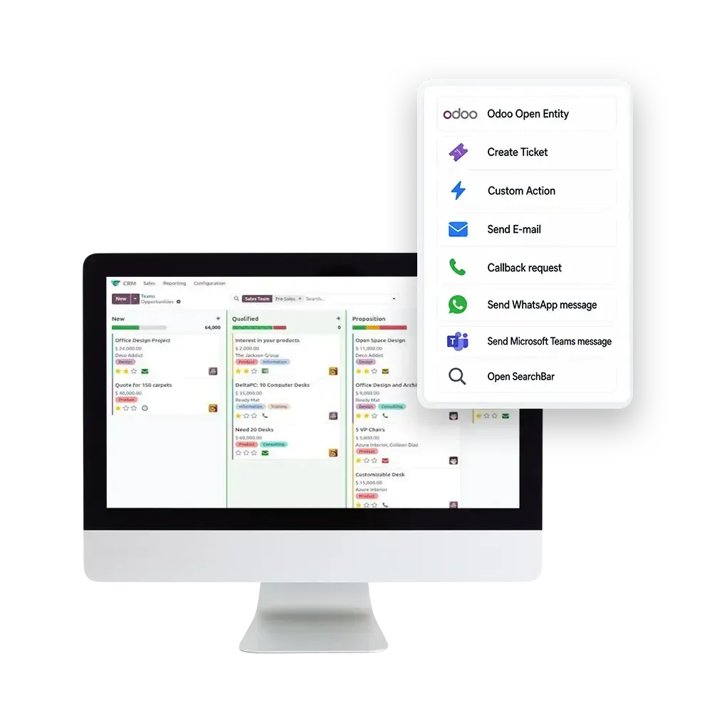 Microsoft Dynamics 365 Buttons Odoo Buttons