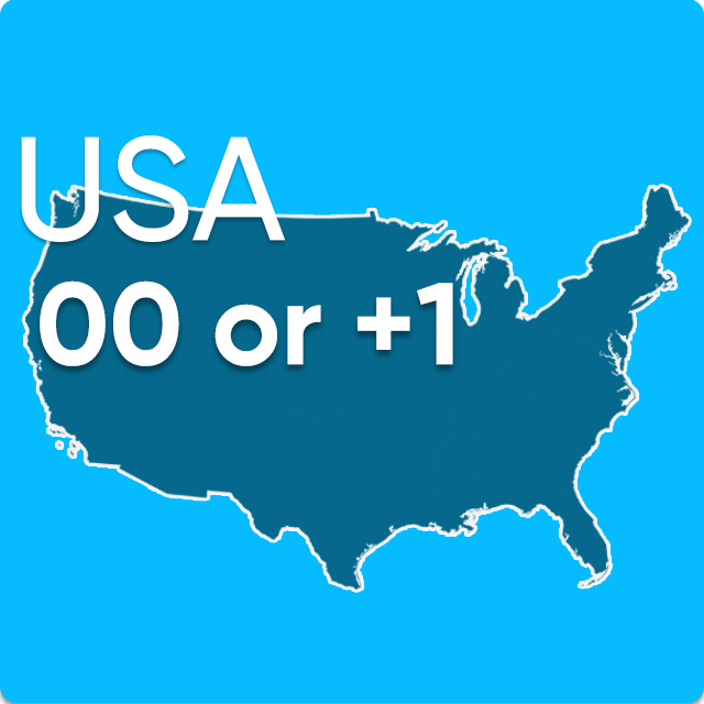 usa dialing code 00 or +1 from uk