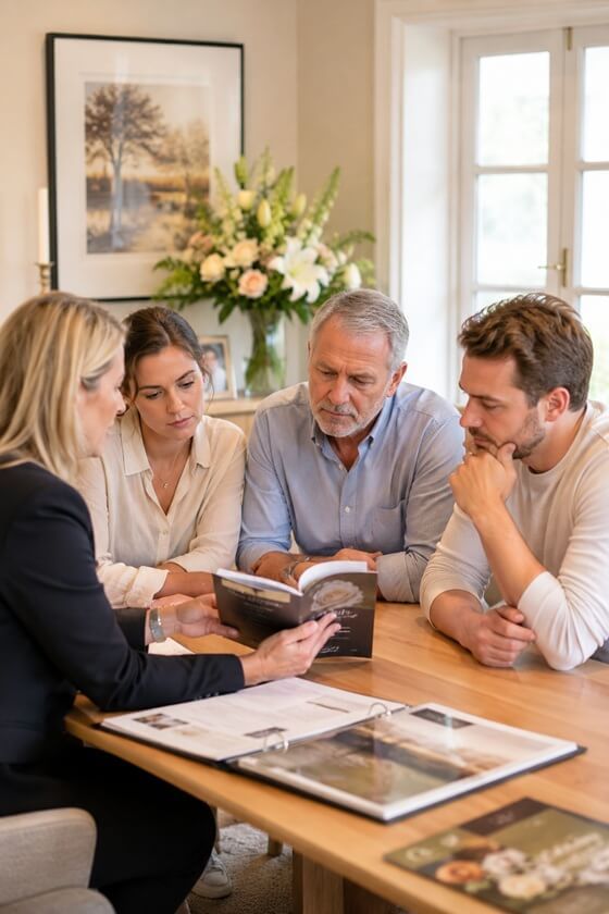 a family consulting about cremation and life celebration plans in Emmitsburg, MD