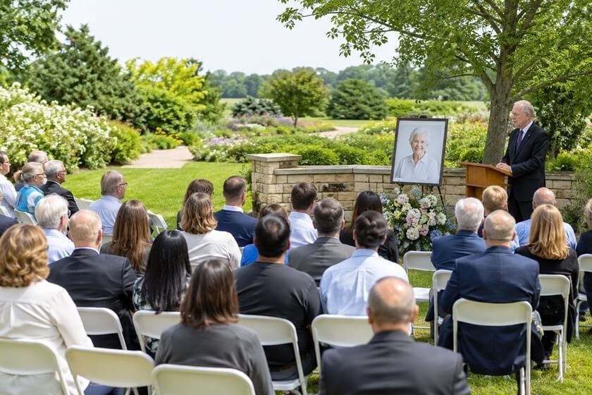 an experienced outdoor memorial service after a cremation in Westminster, MD