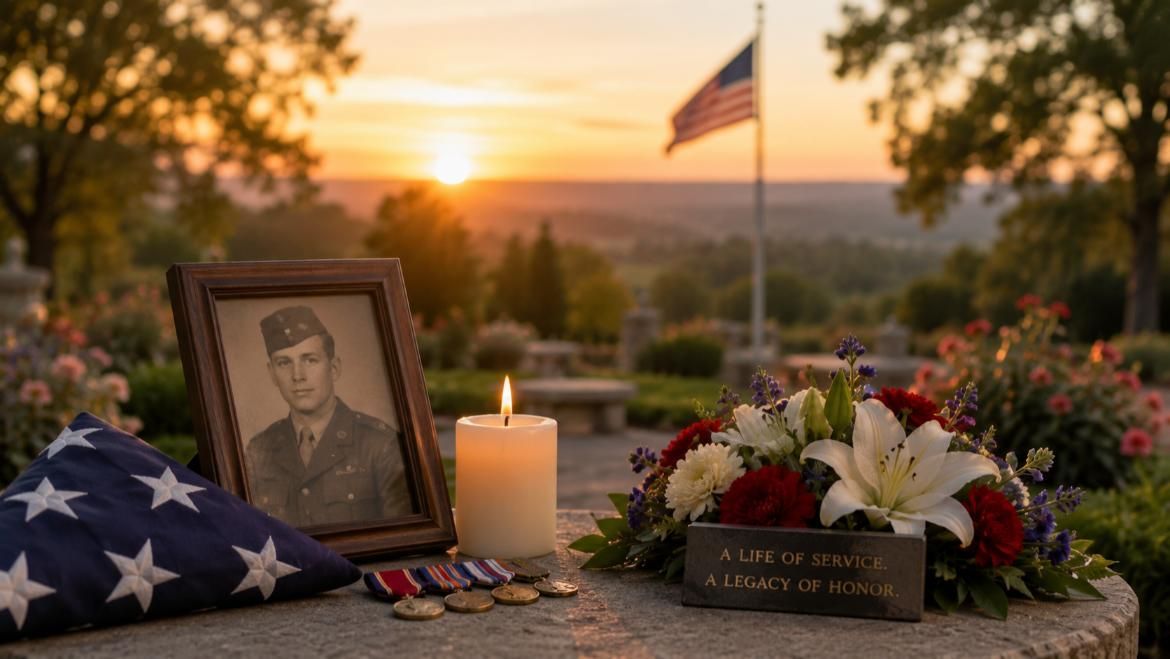 Memorial garden honoring a veteran's life of service with cremation services Emmitsburg, MD