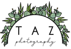 Logo with the letters TAZ in a semi-circle, with