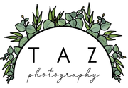Logo with the letters TAZ in a semi-circle, with